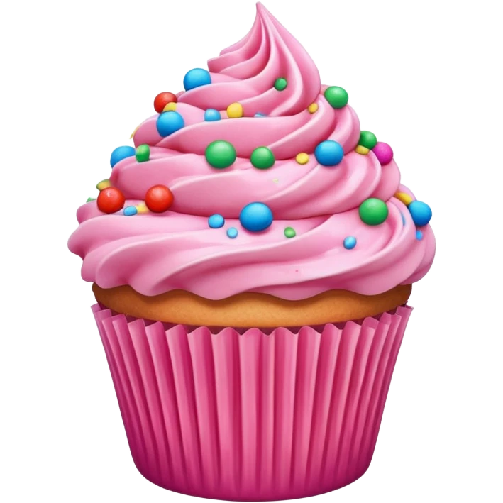Cupcake with pink icing emoji