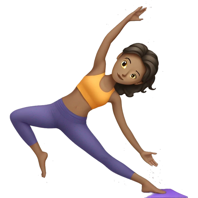 white brunette girl doing yoga emoji