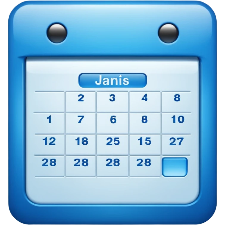 Blue calendar box  emoji