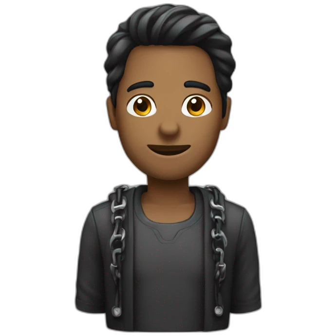 Homme noir avec des chaînes emoji