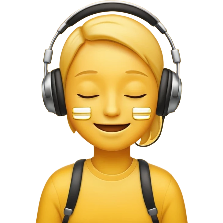 chill emoji with headphones, eyes closed, enjoying music emoji