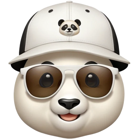 Panda con cappello Nike, occhiali bianchi  emoji
