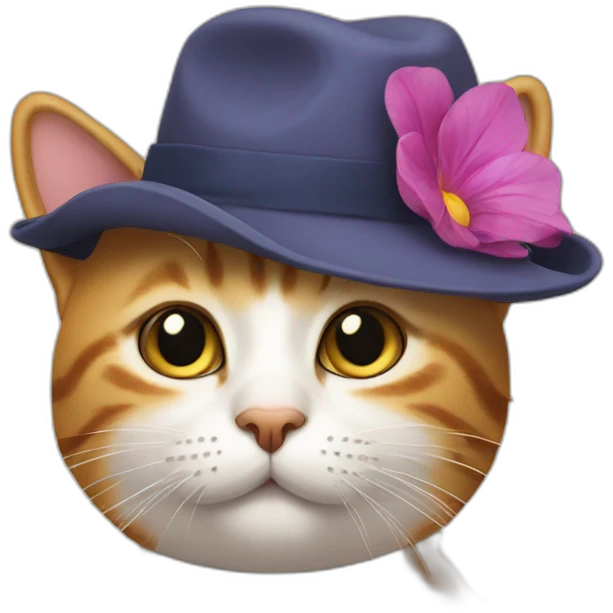 Cat avec un chapeau emoji