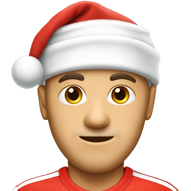 Tennis player wearing Santa hat Caucasian emoji