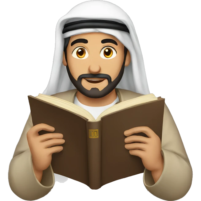 men arab reading book  emoji