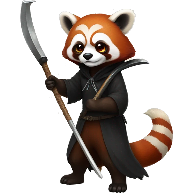 red panda as reaper with scythe emoji