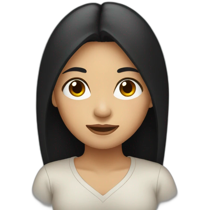 Filipino woman with long black hair slim emoji
