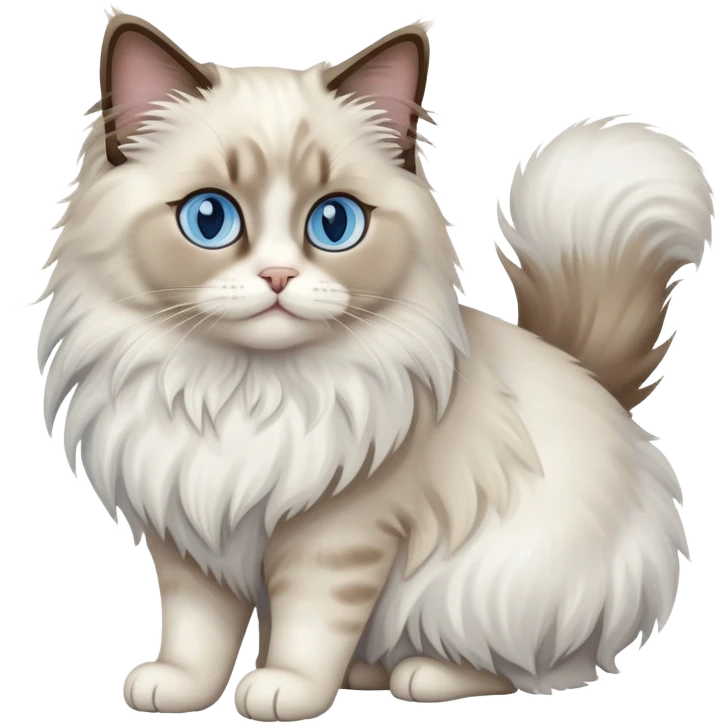 Ragdoll cat sitting full body emoji