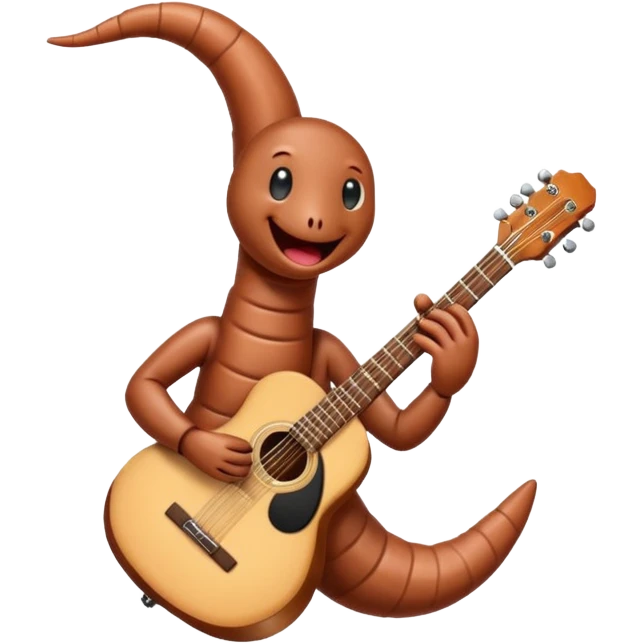 earthworm playing guitar emoji