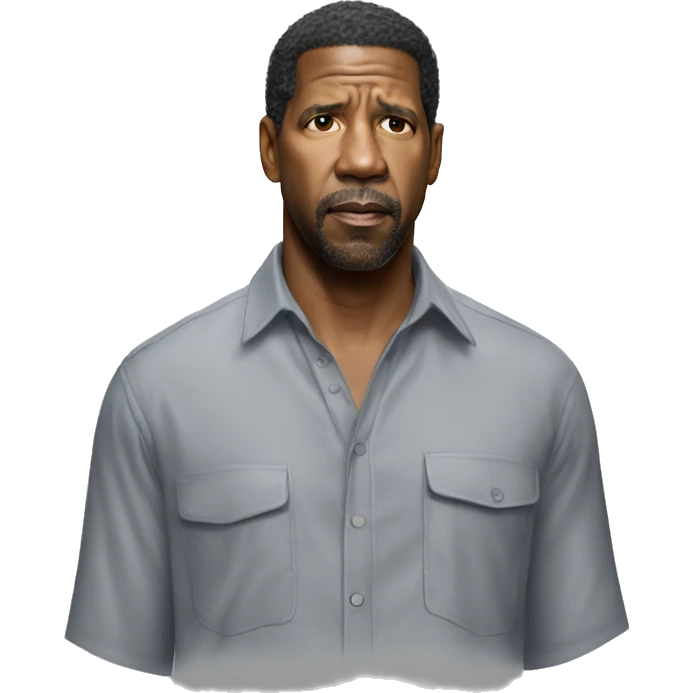 hyper realistic denzel washington wearing shirt emoji
