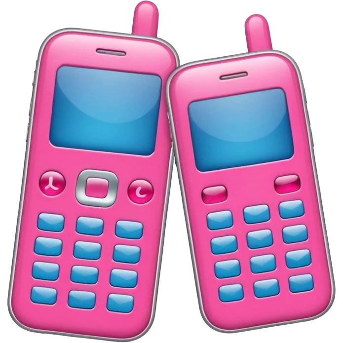 two pink cellphones switching with each other emoji