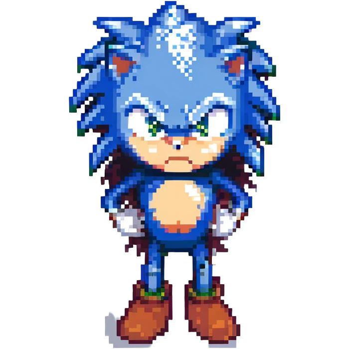 Sonic the Hedgehog with an angry expression emoji