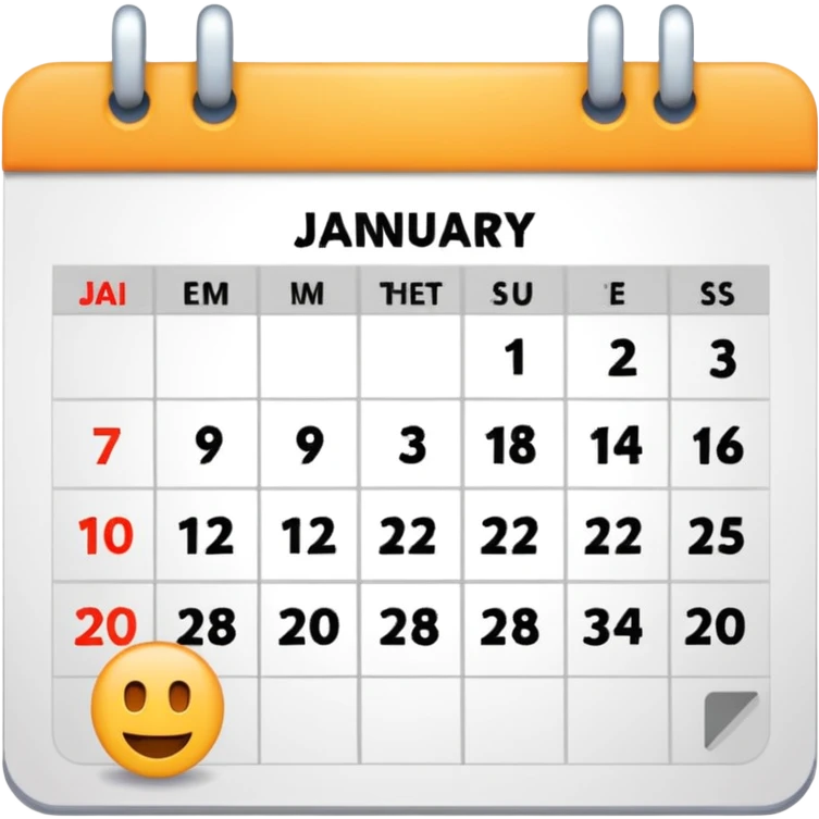 Calander page of 30 January only  emoji