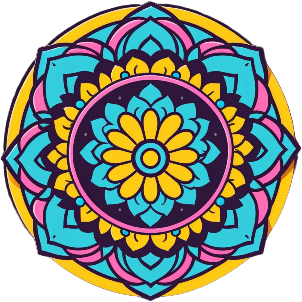 mandala with floral and bead detailing emoji