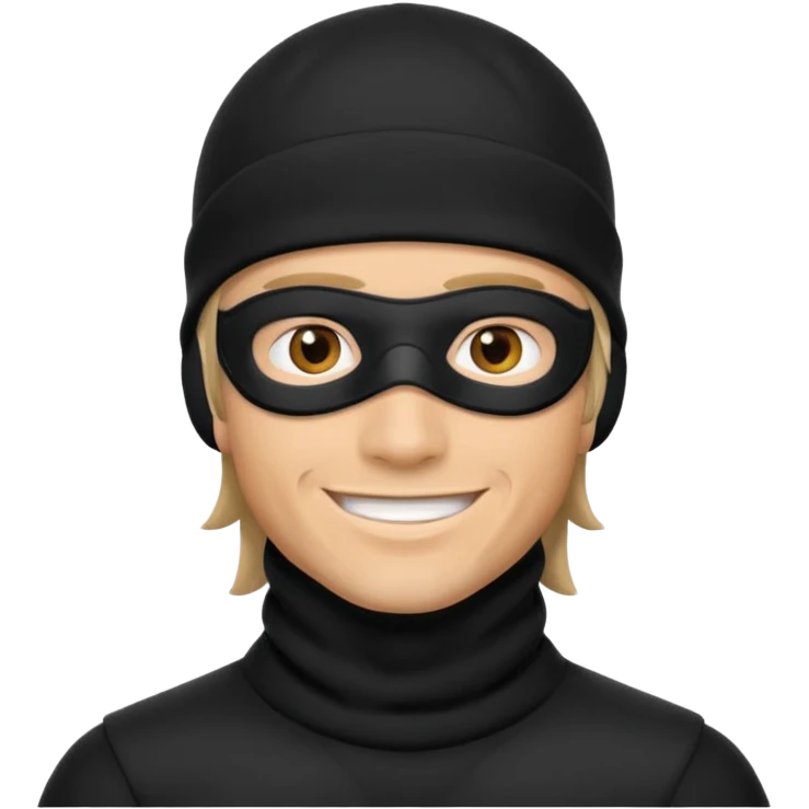 A guy with a mullet and a black baclava emoji