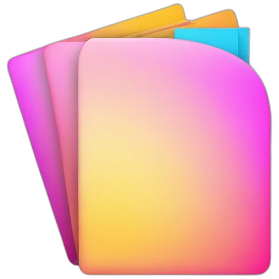 gradient pink yellow shades folder with documents emoji