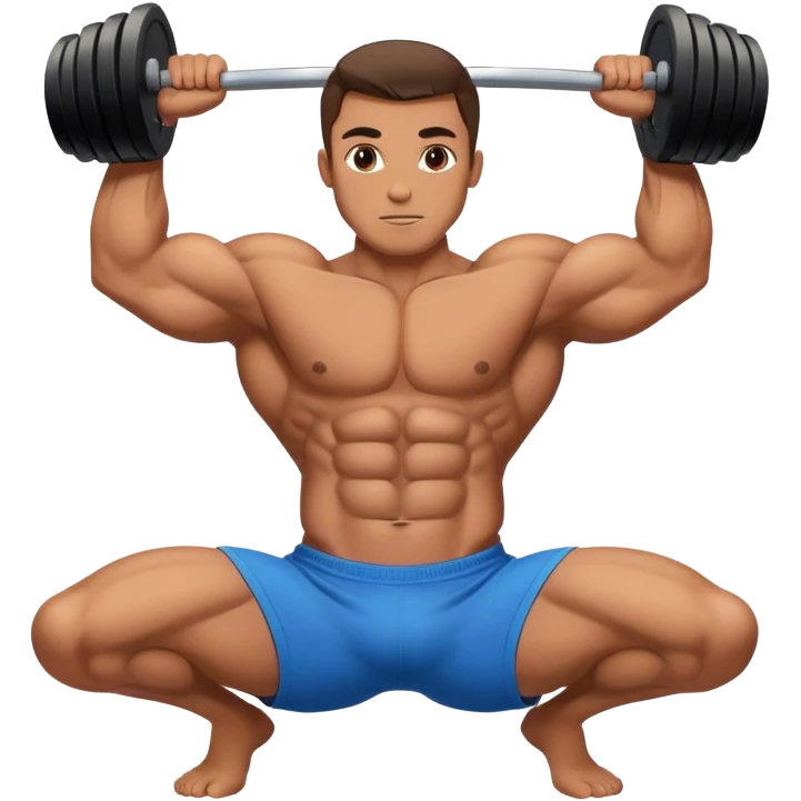 bodybuilder laying down abs exercise emoji