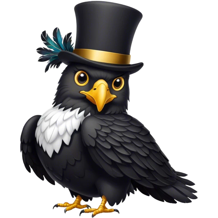 black eagle with tophat emoji