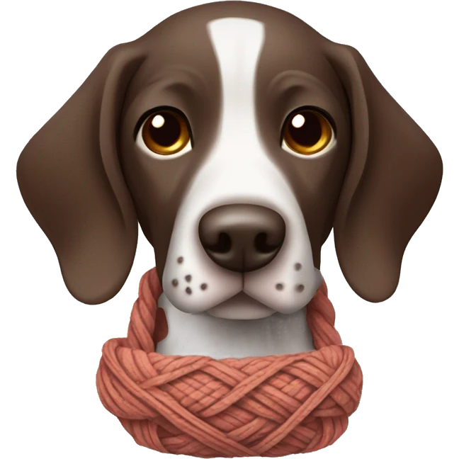 German shorthair pointer knitting emoji