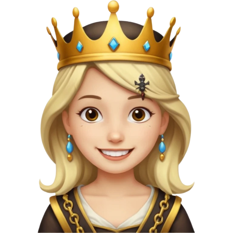 pirate girl with a crown emoji