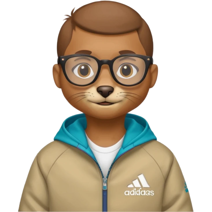 I need a weasel with glasses in an adidas jacket emoji