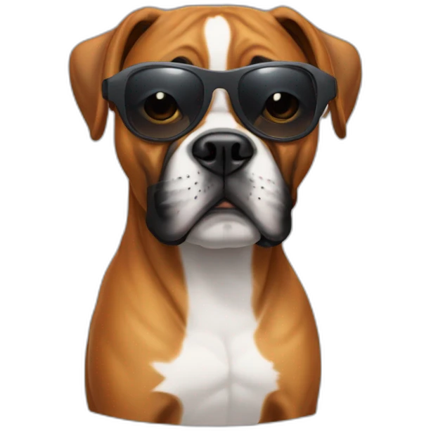 boxer dog with sun glasses on its bottom emoji