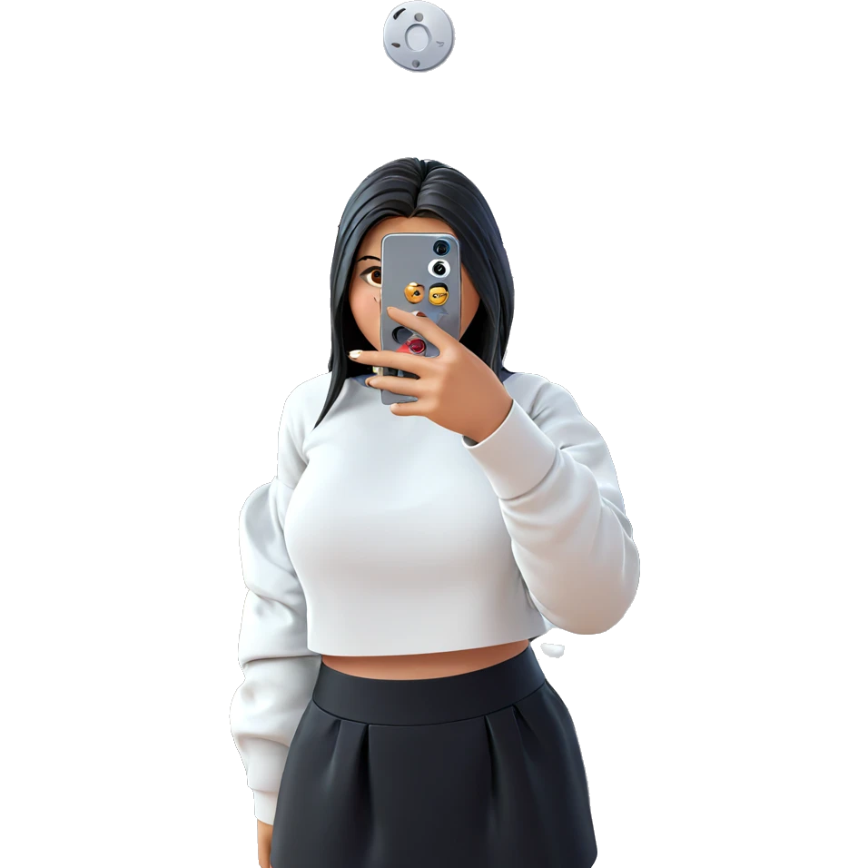 girl taking mirror selfie emoji