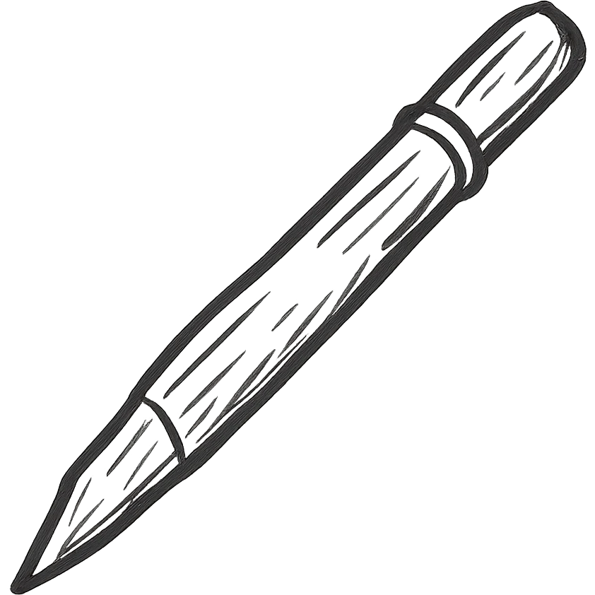 Make this reed pen look ancient, as if from Jesus' time, with a rustic, hand-carved appearance, no background. emoji
