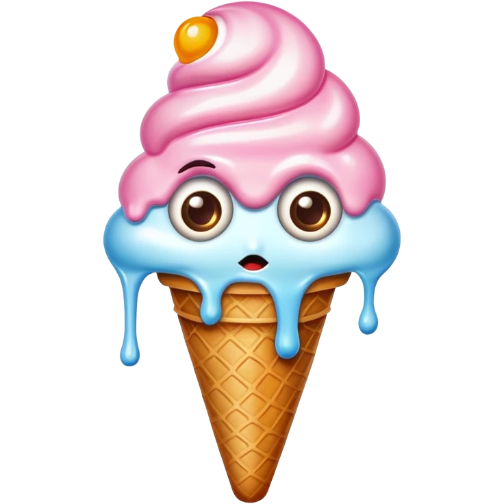 Ice cream with eyes emoji