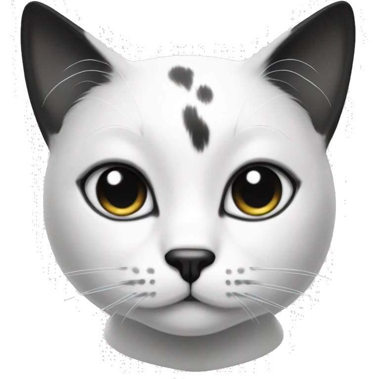 Black and white cat with beauty mark emoji