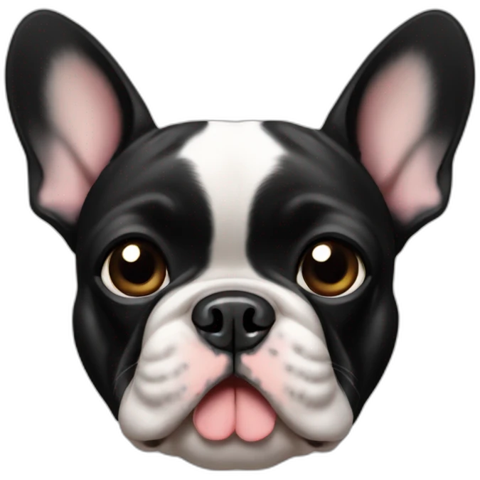 All Black faced French bulldog emoji