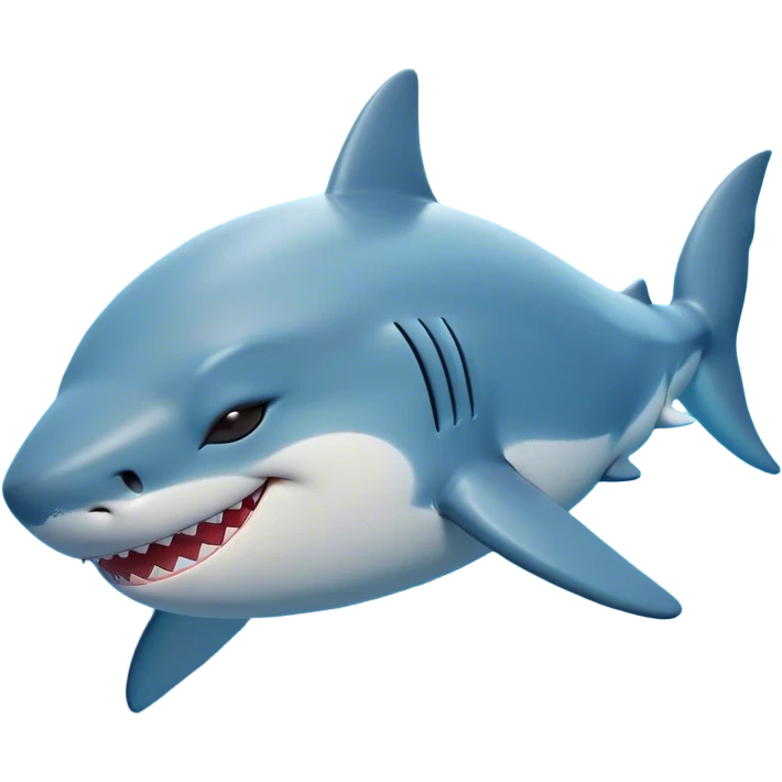 Meme-Worthy Cute Sleeping Shark Portrait Emoji, Head resting peacefully with a contented smile, showcasing a powerful, sleek build and a luxuriously soft streamlined body, eyes shut in a serene, restful drift, Simplified yet hilariously adorable features, highly detailed, glowing with a soft, drowsy light, high shine, relaxed and utterly lovable, stylized with an air of playful laziness, bright and heartwarming, soft glowing outline, capturing the essence of a comically sleepy shark, so meme‐worthy it feels like it could instantly become the next viral sensation of adorable oceanic slumber! emoji