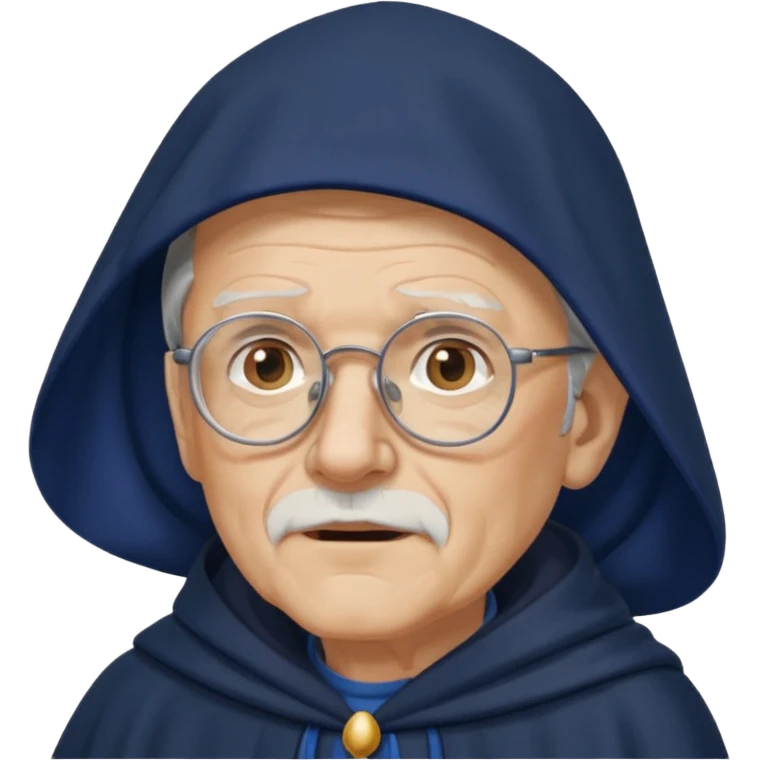 old Man with glasses in cloak over head emoji