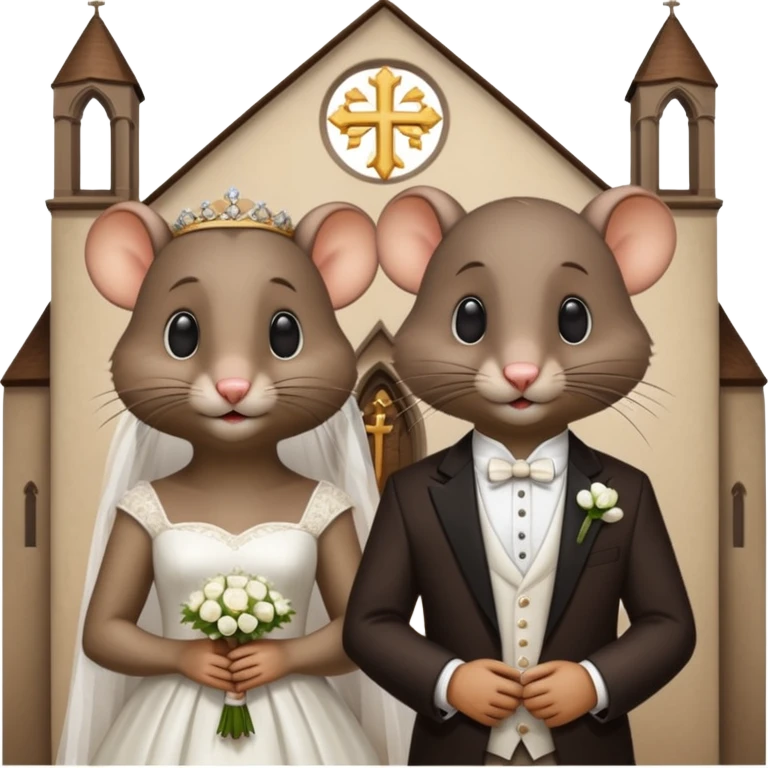 2 catholic rats getting married in a church emoji