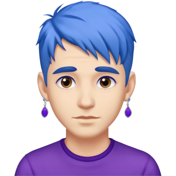 blue haired man with purple earrings emoji