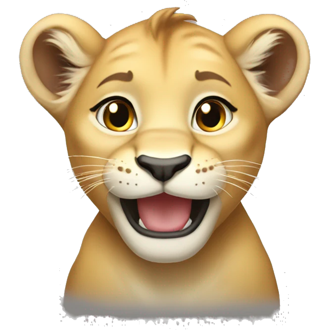 happy lioness cub  emoji