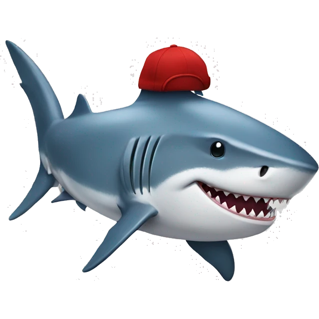shark with hat emoji