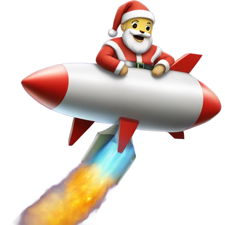 Santa on a rocket emoji