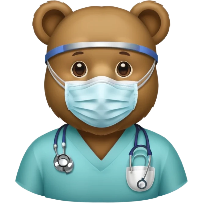 bear Wearing Medical Mask emoji