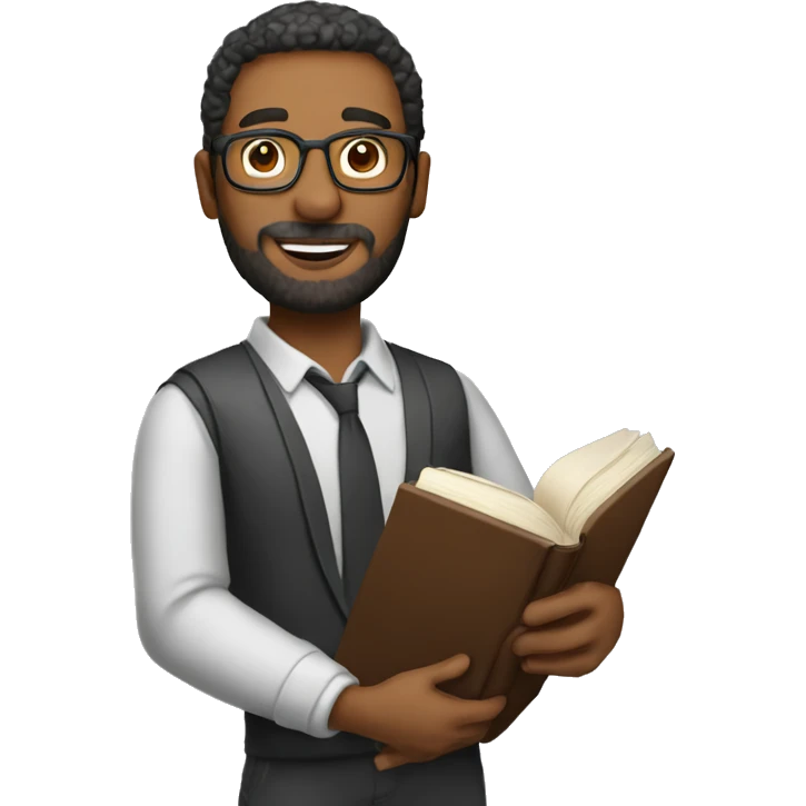  man teacher held book standing emoji
