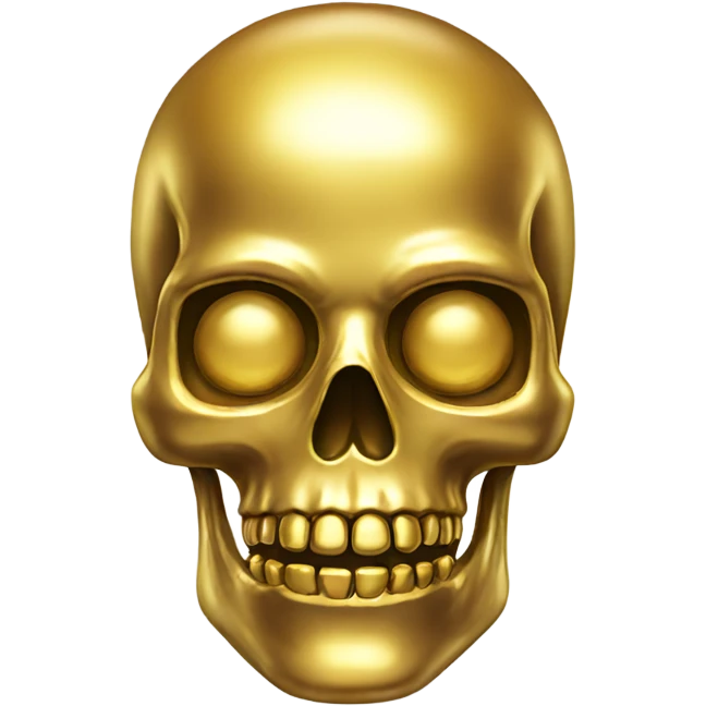 Chrome gold skull emoji
