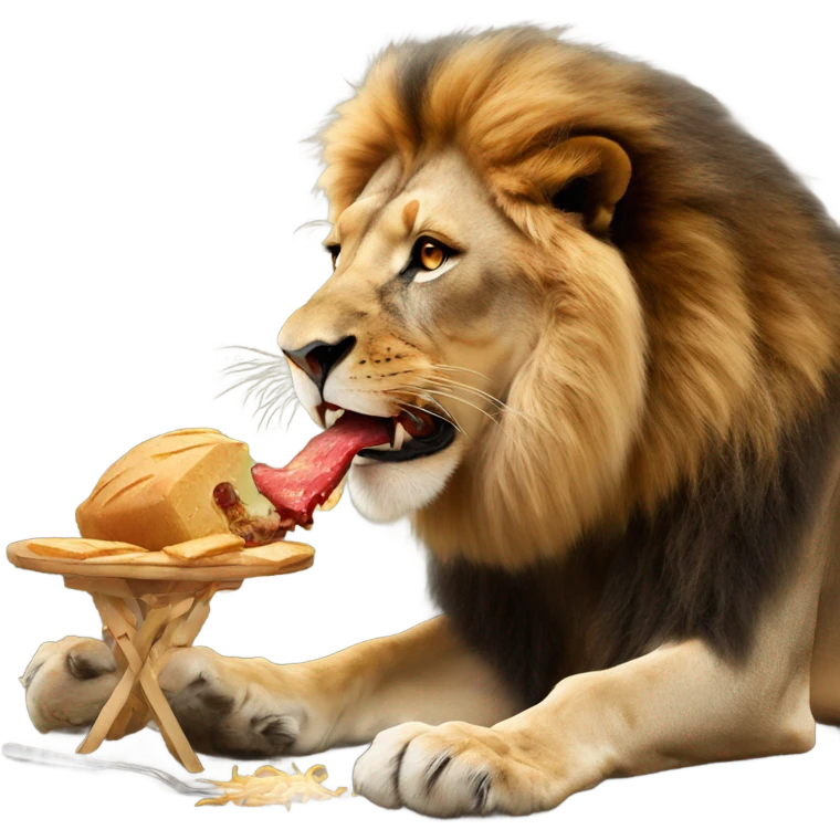 Lion eating his prey emoji