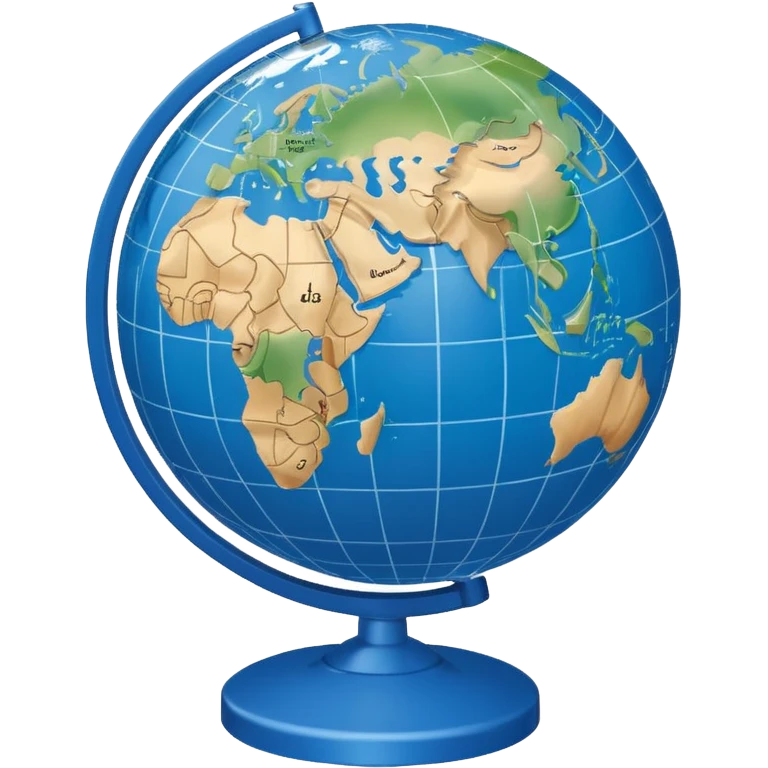 small desktop globe with latitude lines. emoji