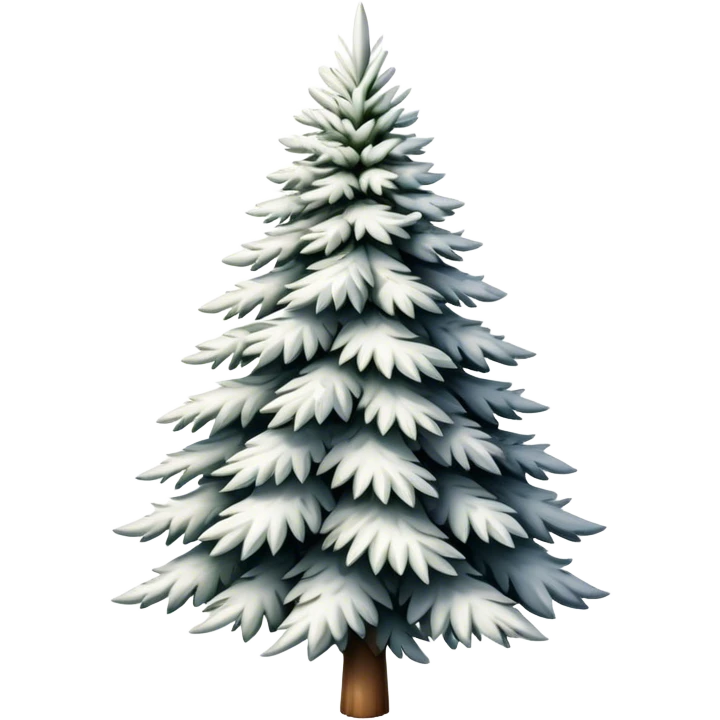  actual white fir christmas tree isolated.  emoji
