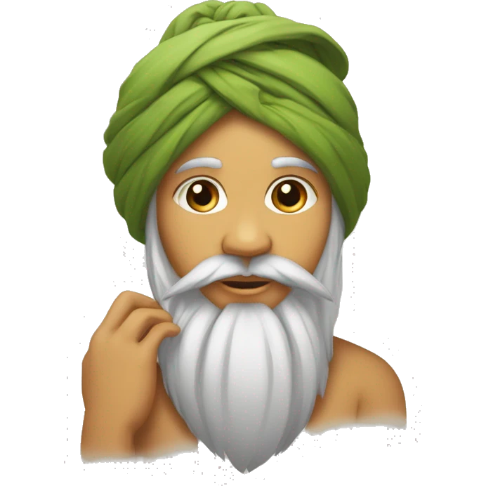 Croix bouddhiste barbue avec turban avec sa petite fille emoji