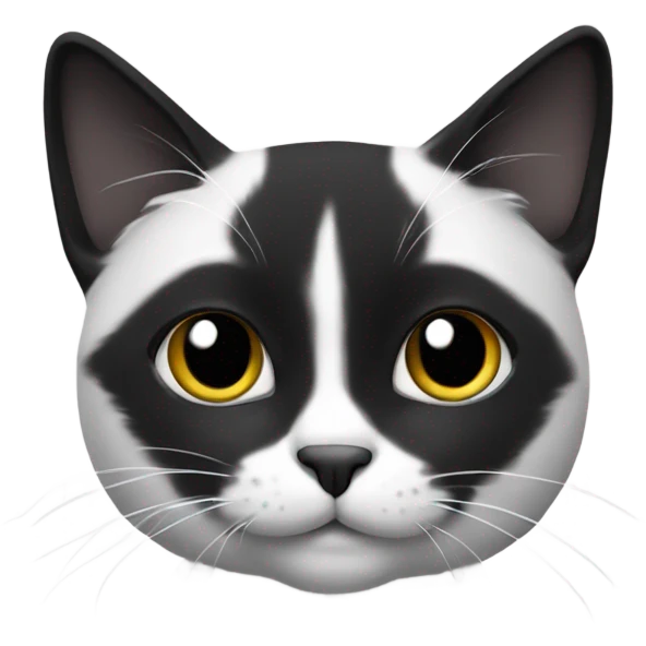 Cat black and white sit down  emoji