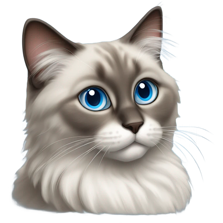 grey ragdoll cat and little brown cat  emoji