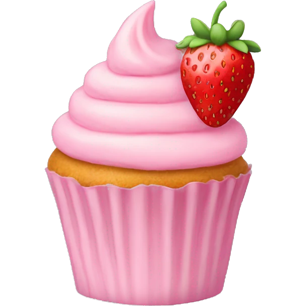birthday pastel pink strawberry capcake  emoji