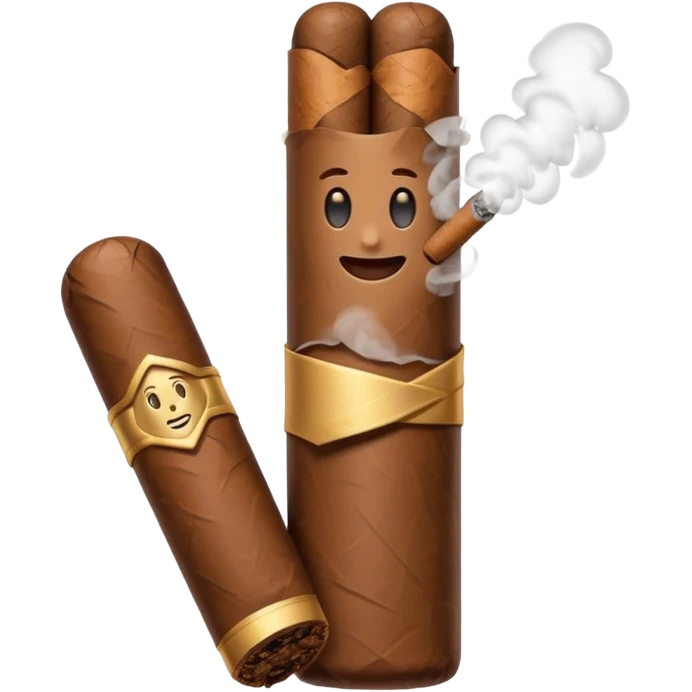 Emoji-style cigar icon, dark brown wrapper, subtle smoke, minimalistic ...