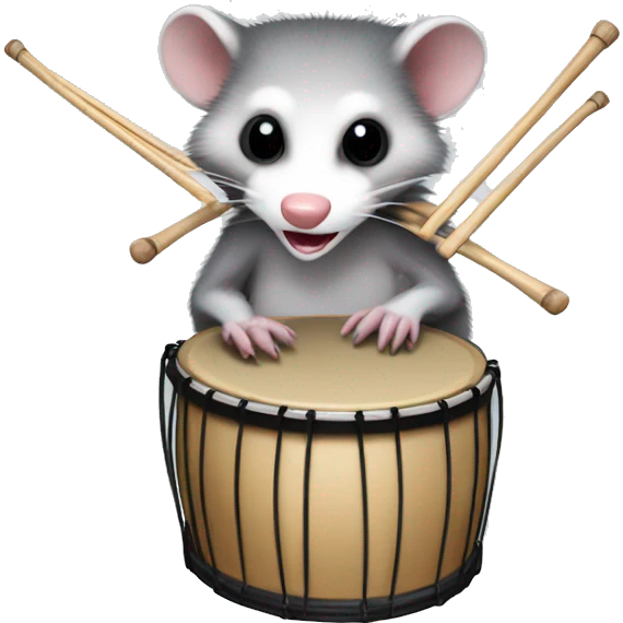 opossum with drum sticks emoji